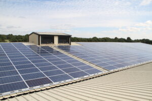 Solar panel installation on agricultural barn West Sussex