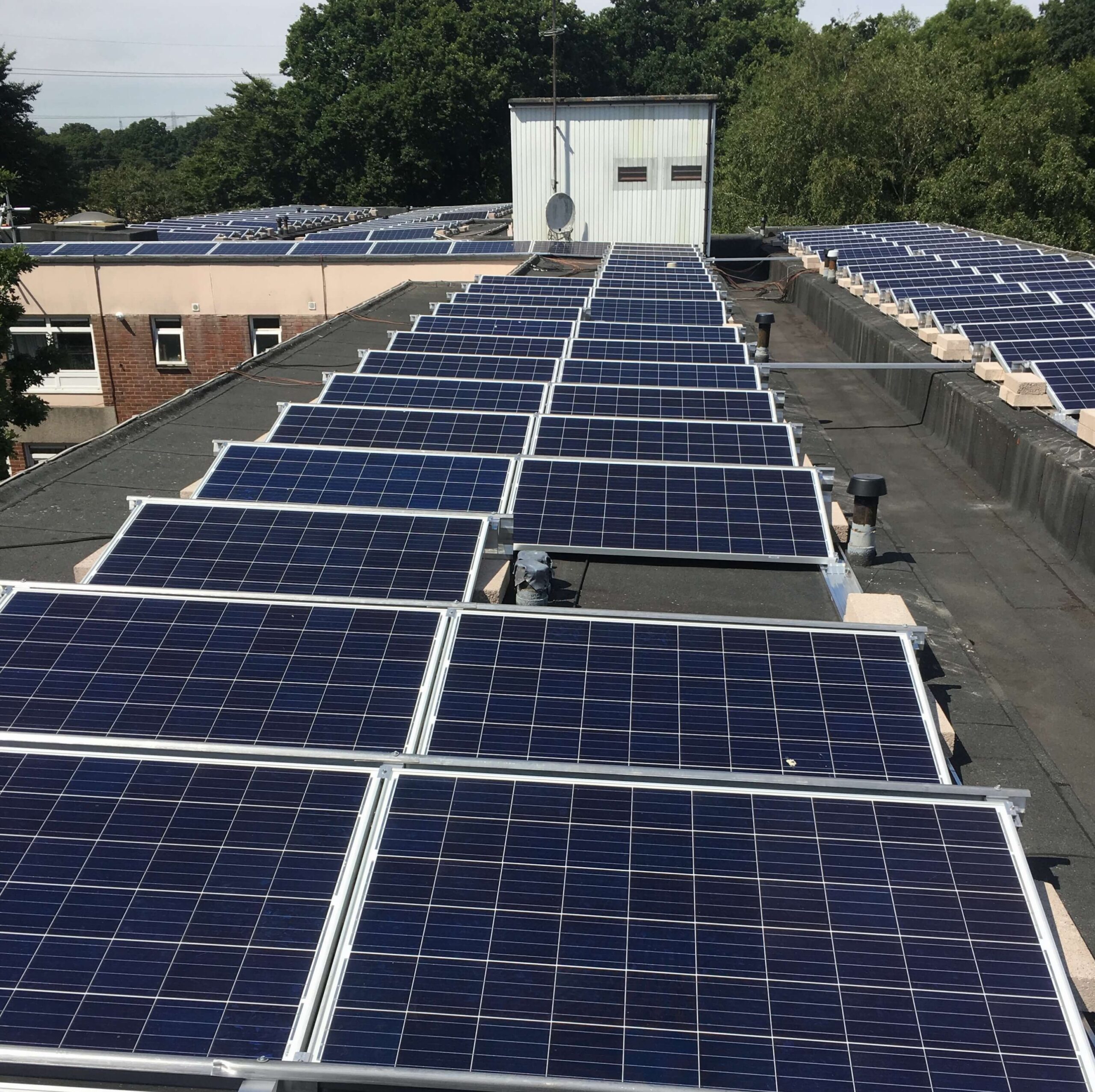 50KW flat roof system on Connors Keep near Portsmouth